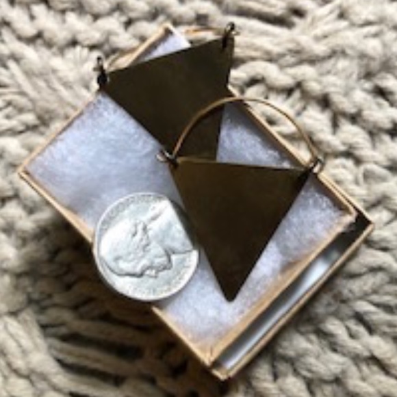 Artisan Handmade Triangle Drop Earrings *NWOT* - Picture 2 of 4